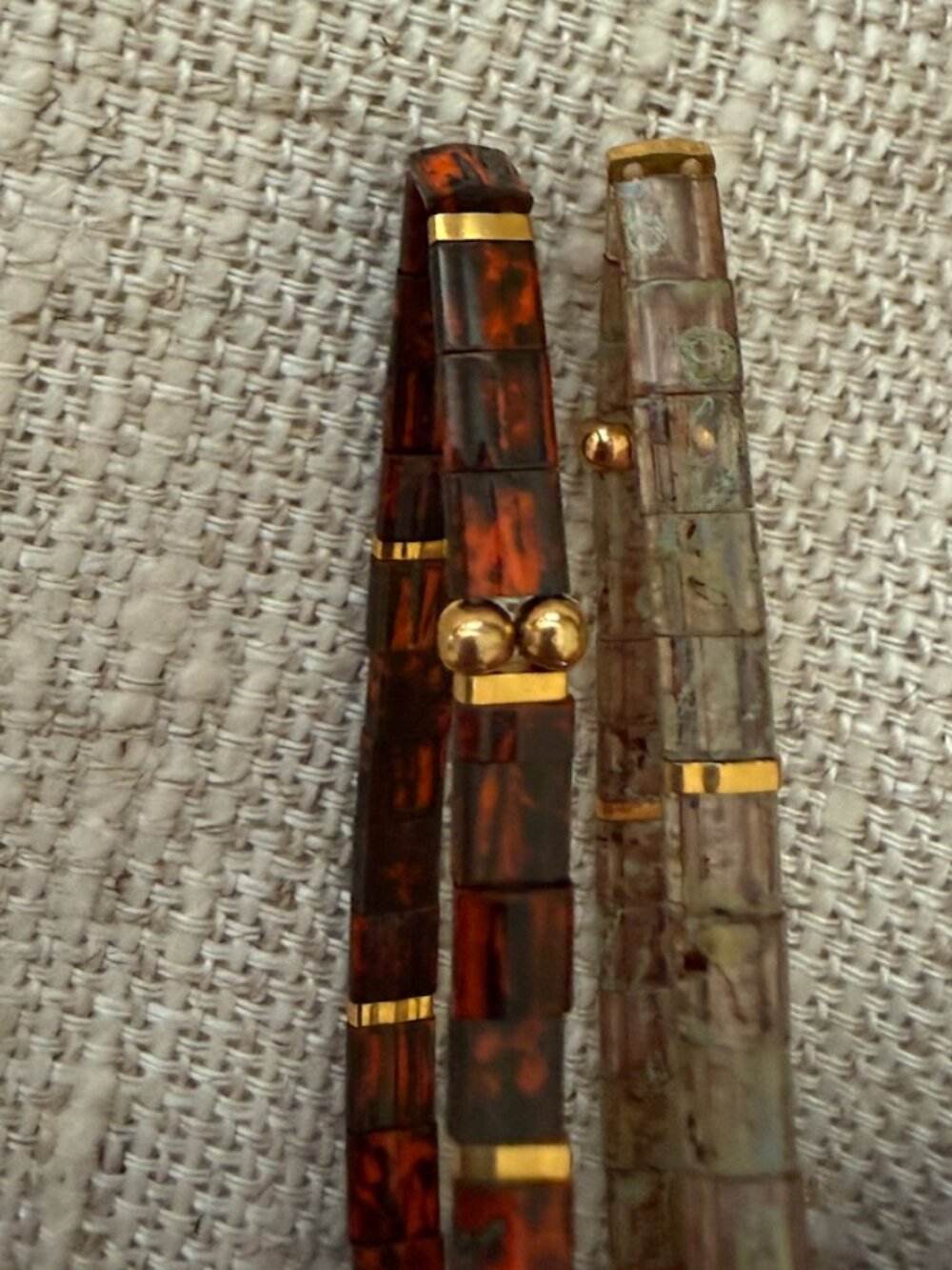 Beaded Tile Stackable Bracelets set of 2
